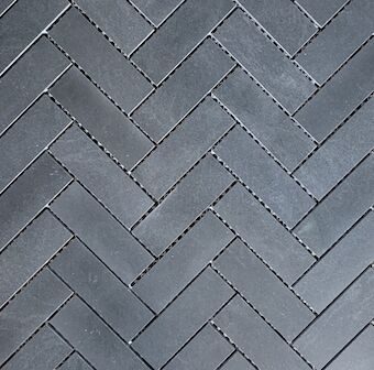 Black Granite Herringbone Mosaics - Mosaic Tiles - Sydney Tile Gallery