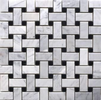 Carrara Basket Weave Mosaic Tiles - Mosaic Tiles