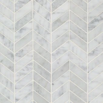 Carrara Chevron Mosaics - Mosaic Tiles - Sydney Tile Gallery